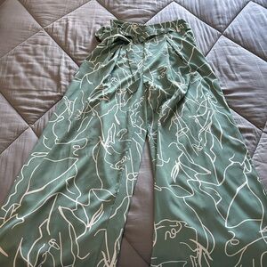 SHEIN Mint and White Swirl Pants